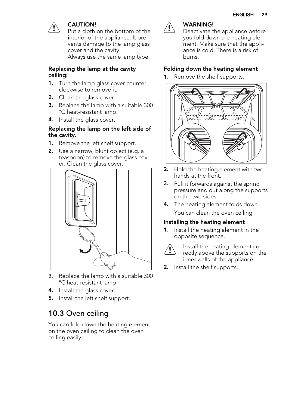 3 oven ceiling | AEG BP7304021M User Manual | Page 29 / 40