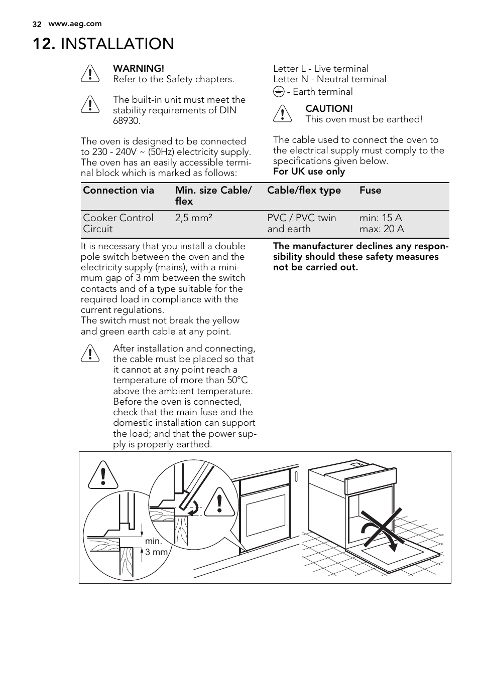 Installation | AEG BP7304021M User Manual | Page 32 / 40