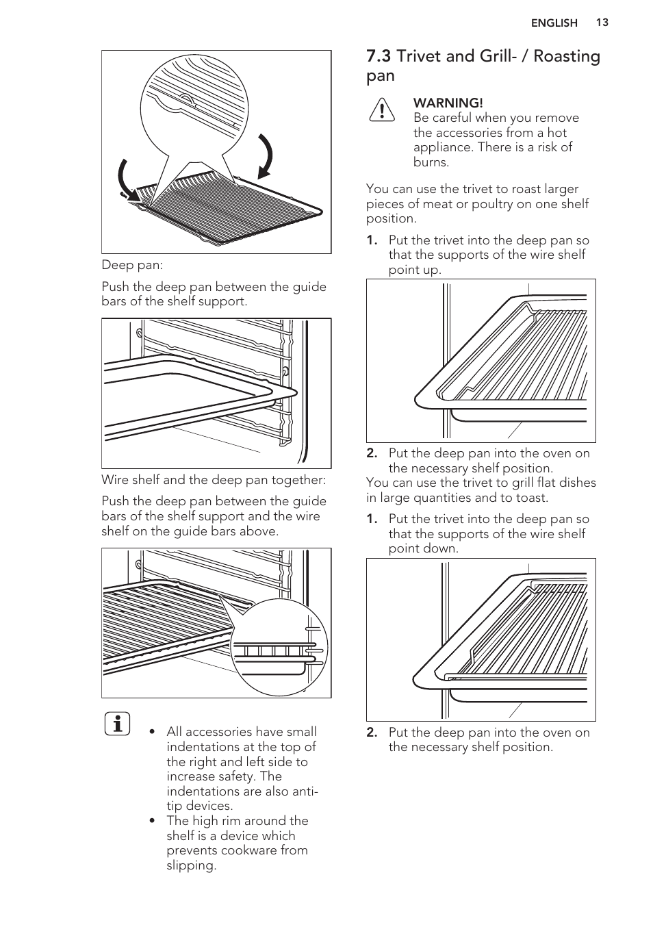3 trivet and grill- / roasting pan | AEG BS9314001M User Manual | Page 13 / 32
