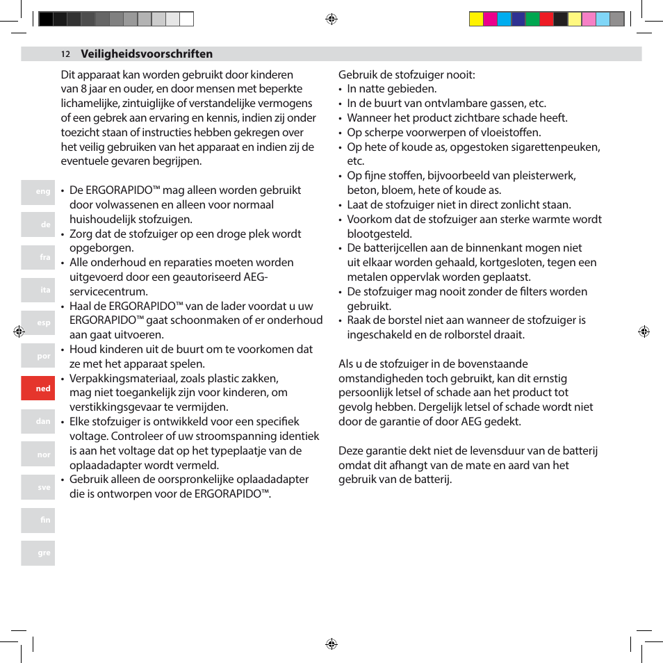 AEG AG3002 User Manual | Page 12 / 44