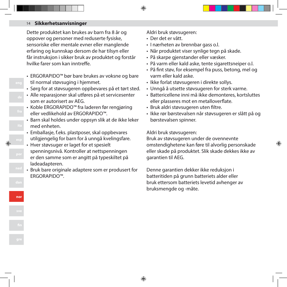 AEG AG3002 User Manual | Page 14 / 44