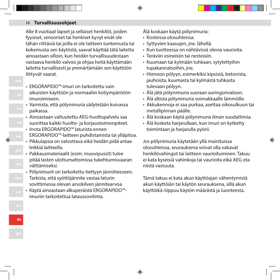 AEG AG3002 User Manual | Page 16 / 44