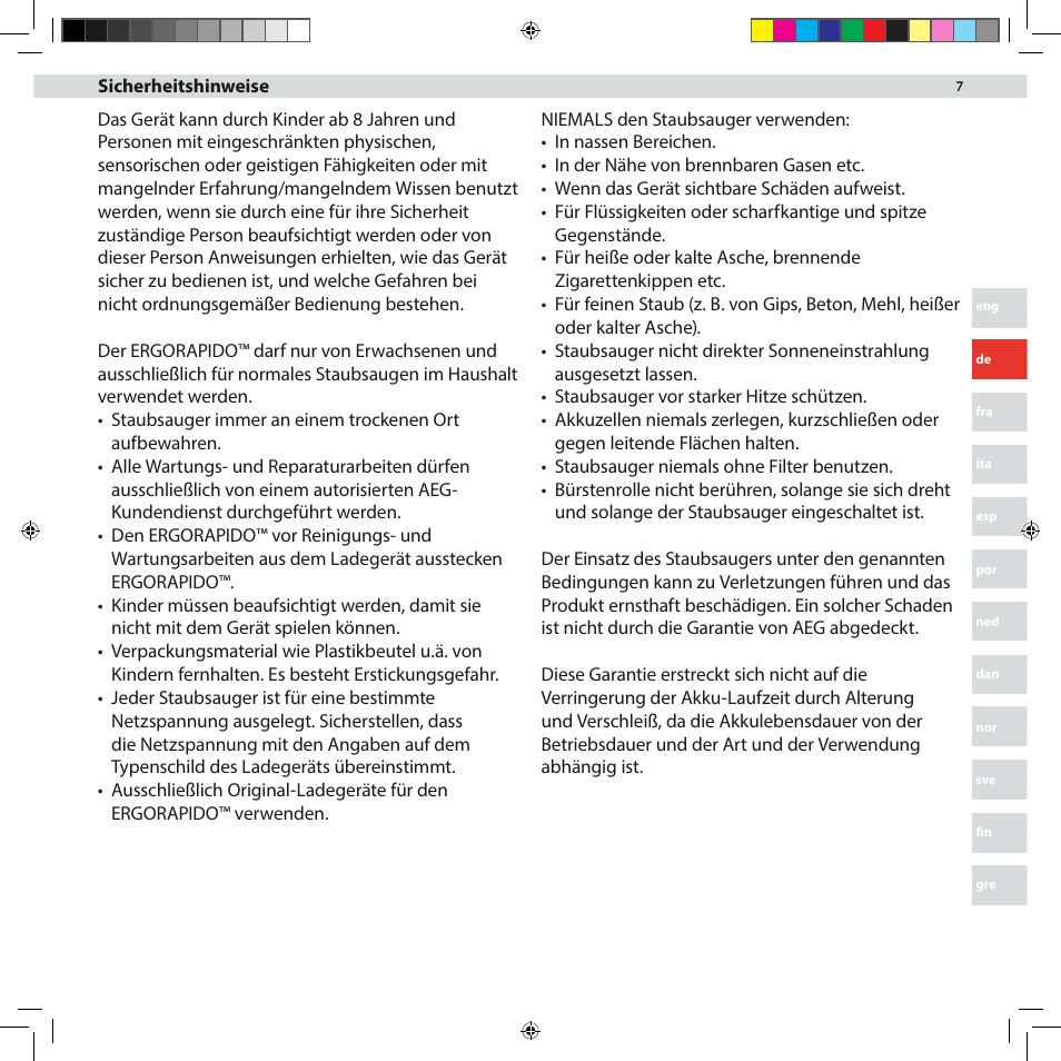 AEG AG3002 User Manual | Page 7 / 44