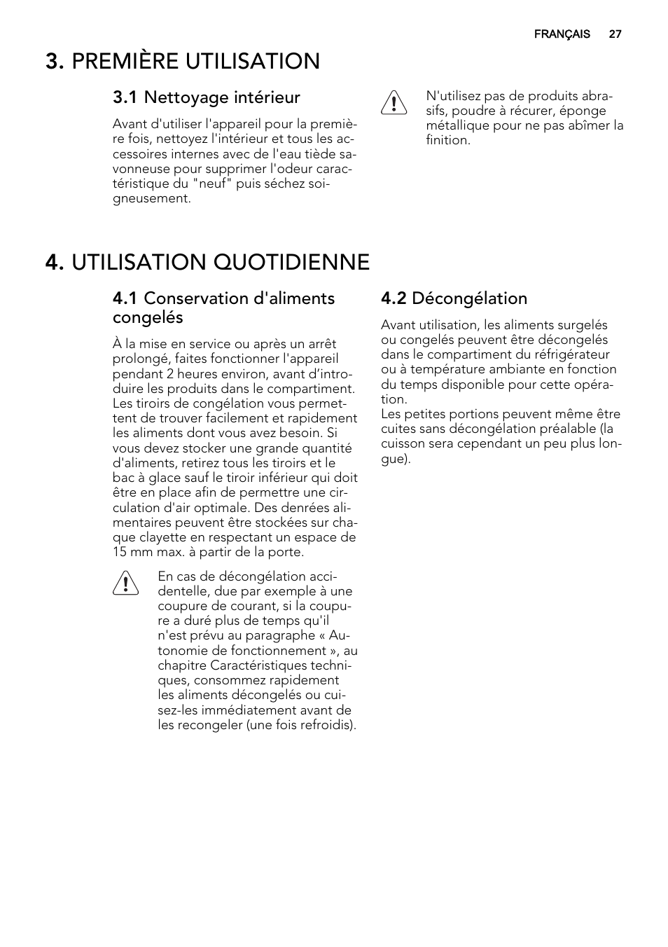 Première utilisation, Utilisation quotidienne | AEG S83200CMW0 User Manual | Page 27 / 60