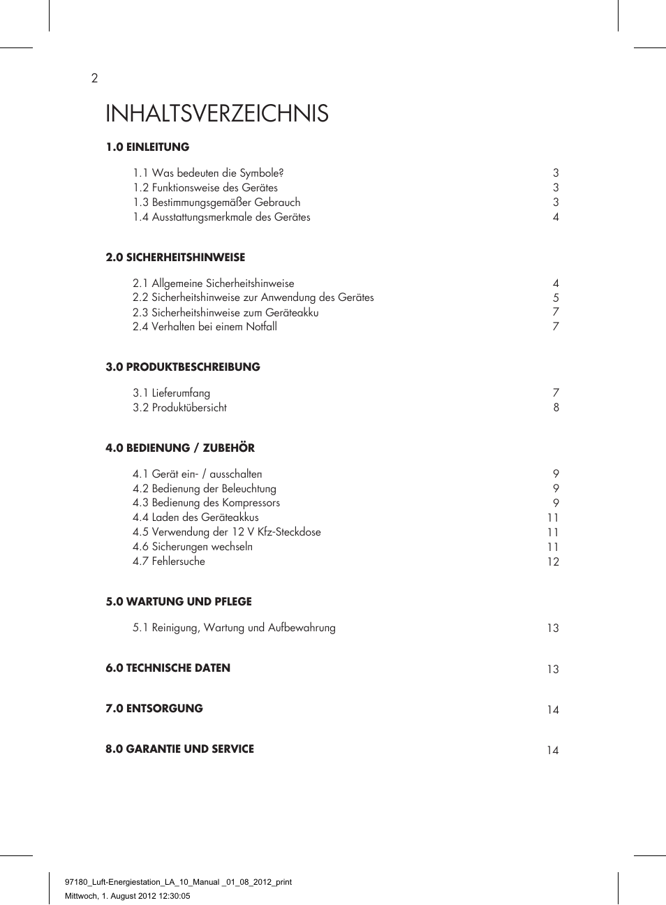AEG AIR AND POWER STATION LA 10 User Manual | Page 2 / 80