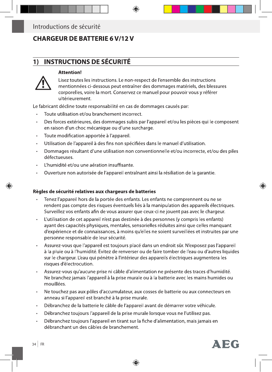 Introductions de sécurité | AEG Charging Unit LP Plus User Manual | Page 33 / 87