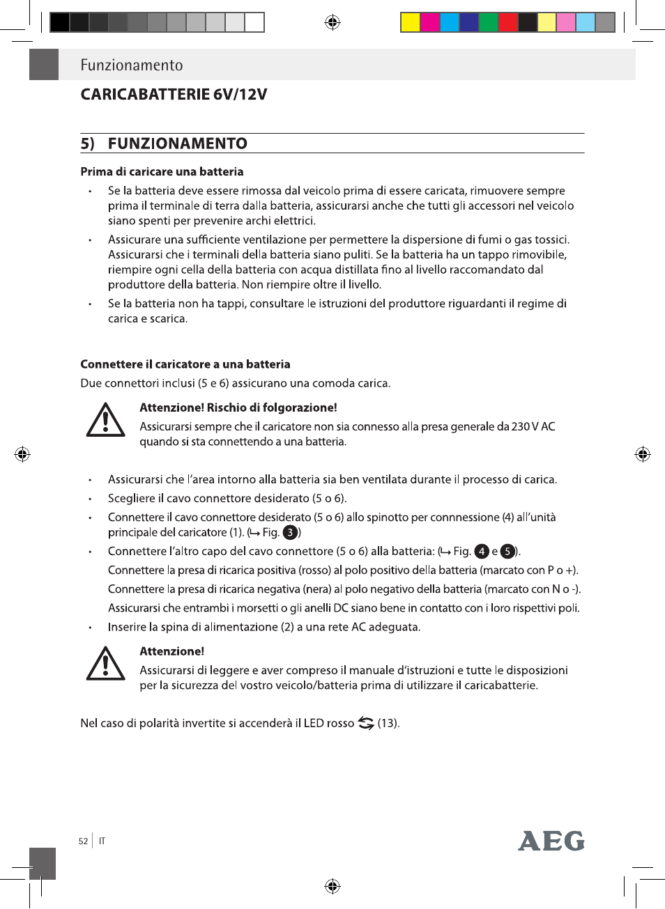 Funzionamento | AEG Charging Unit LP Plus User Manual | Page 51 / 87