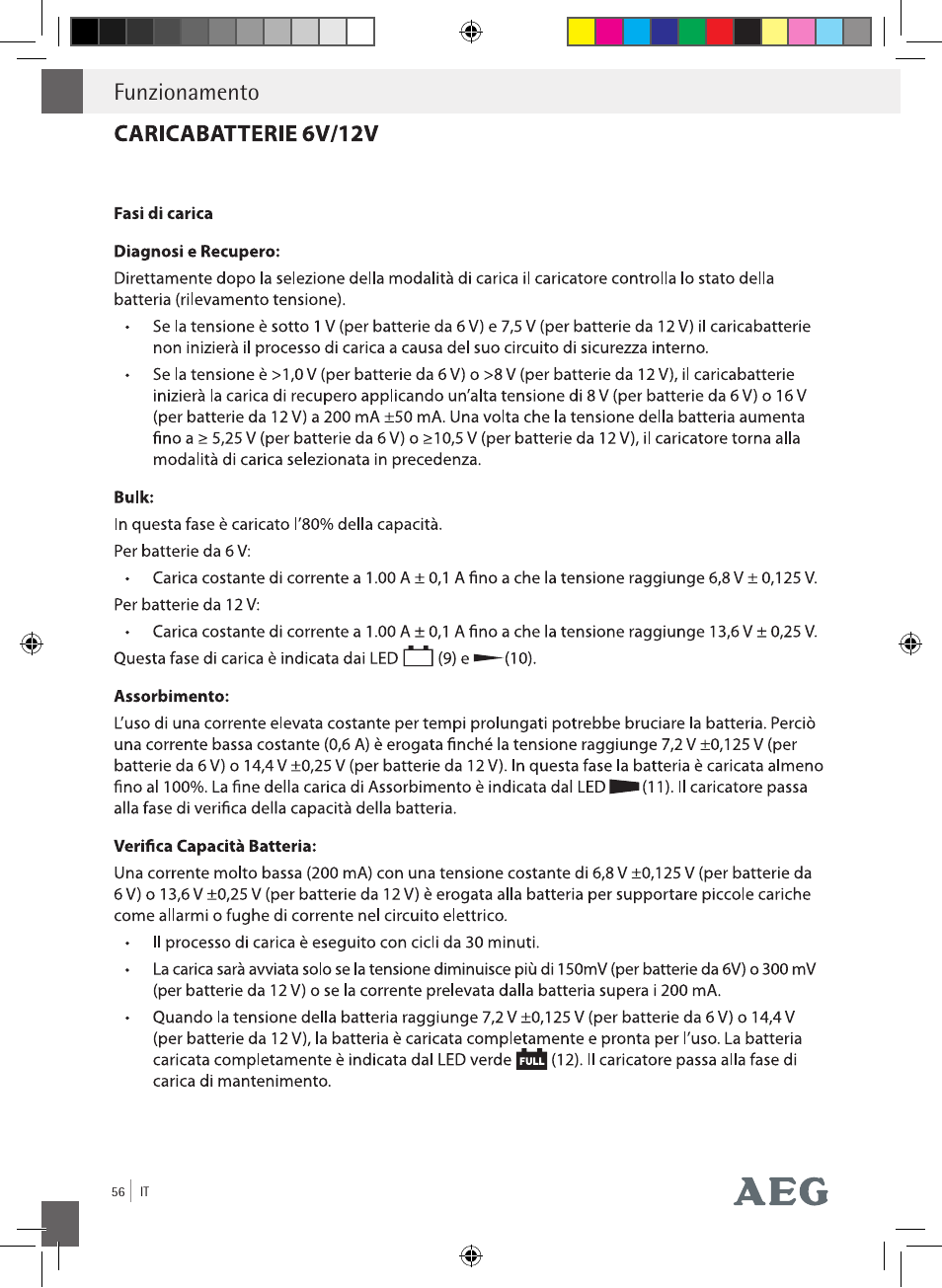 Funzionamento | AEG Charging Unit LP Plus User Manual | Page 55 / 87