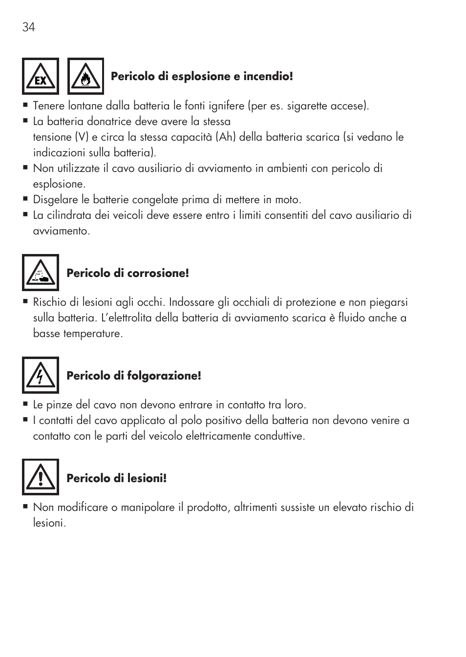 AEG Safety Jumper Leads SP 25 User Manual | Page 34 / 58