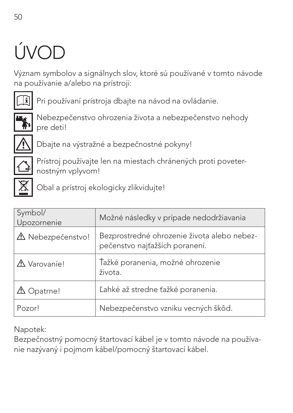 Úvod | AEG Safety Jumper Leads SP 25 User Manual | Page 50 / 58