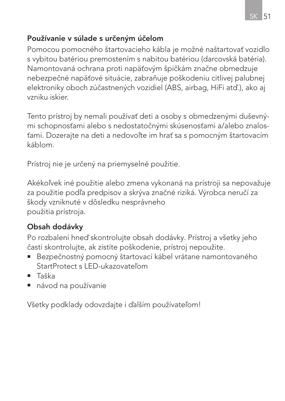 AEG Safety Jumper Leads SP 25 User Manual | Page 51 / 58