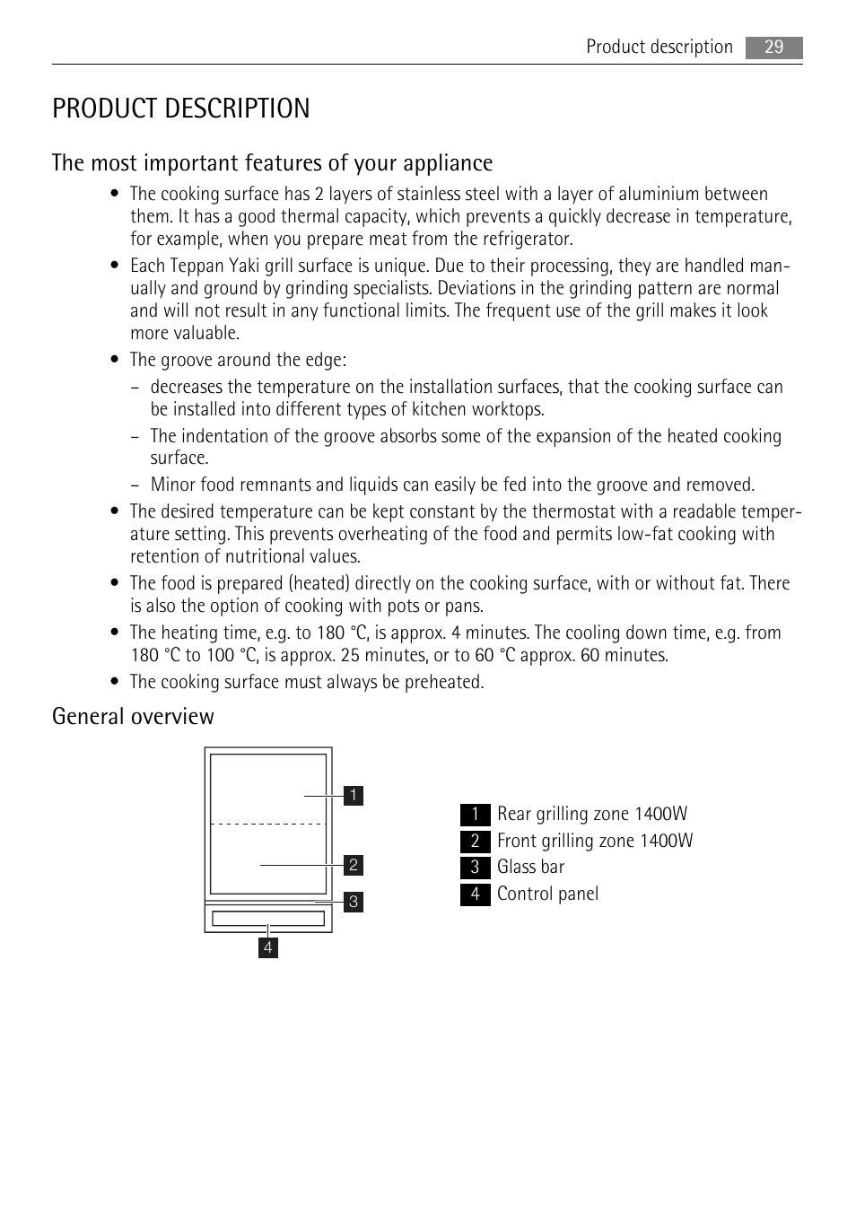 Product description, The most important features of your appliance, General overview | AEG HC411520GB User Manual | Page 29 / 76