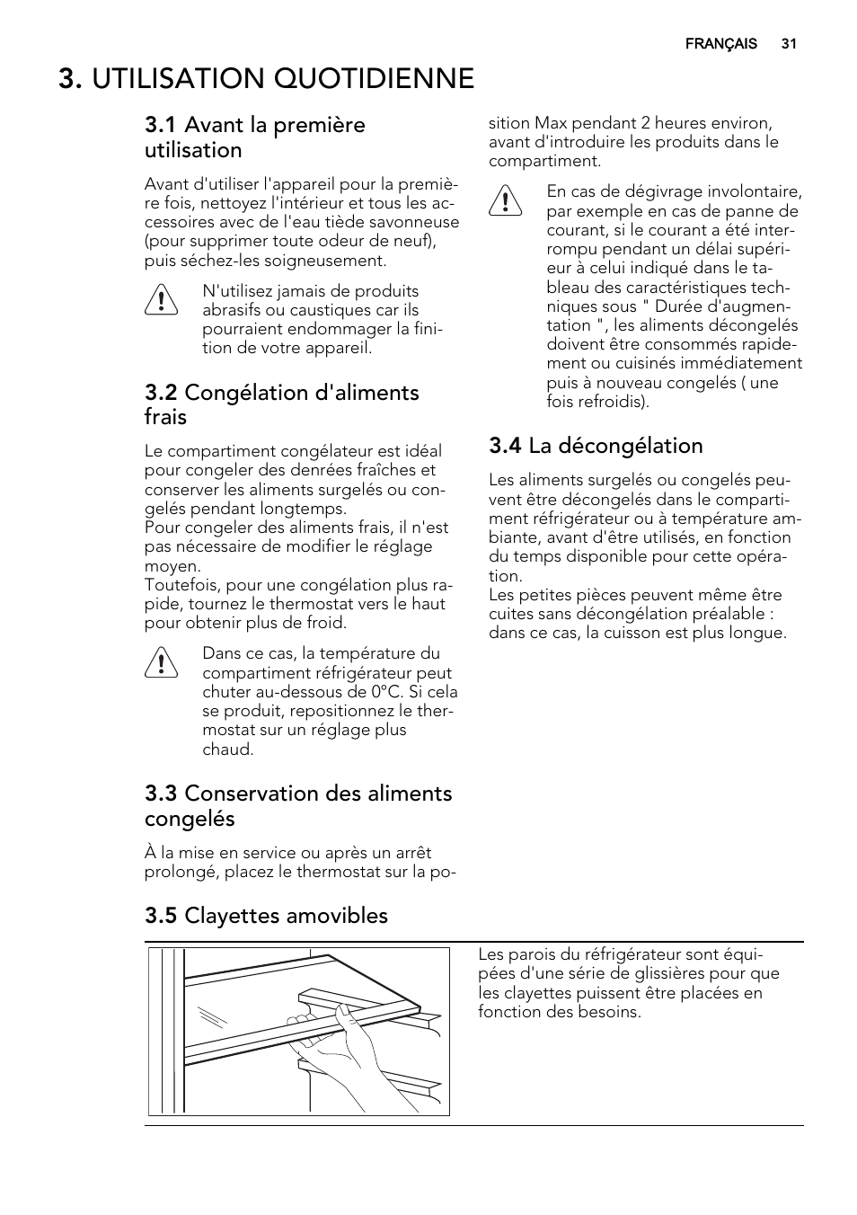 Utilisation quotidienne | AEG SKS51000S0 User Manual | Page 31 / 56