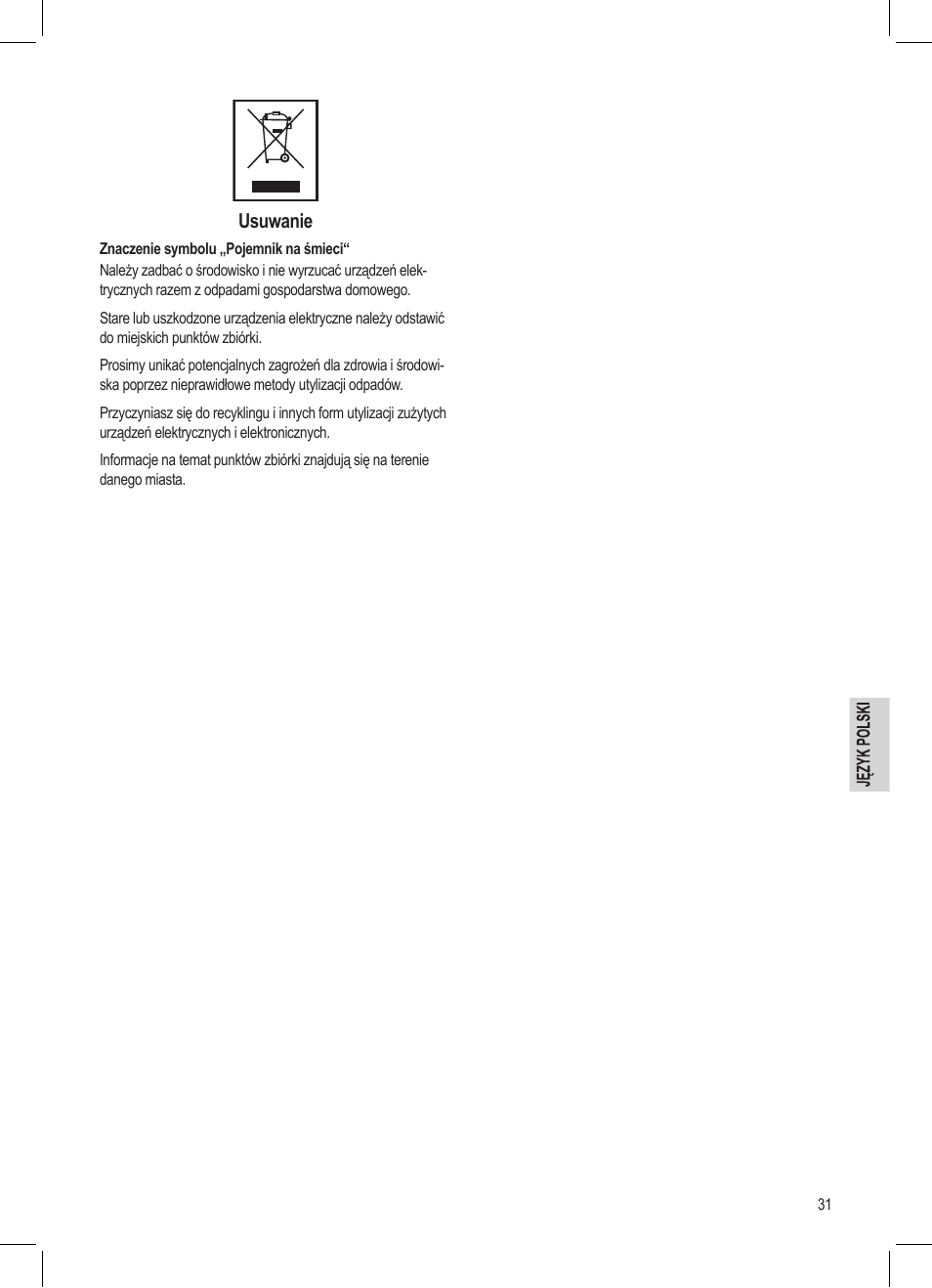 Usuwanie | AEG MC 4461 BT wei User Manual | Page 31 / 48