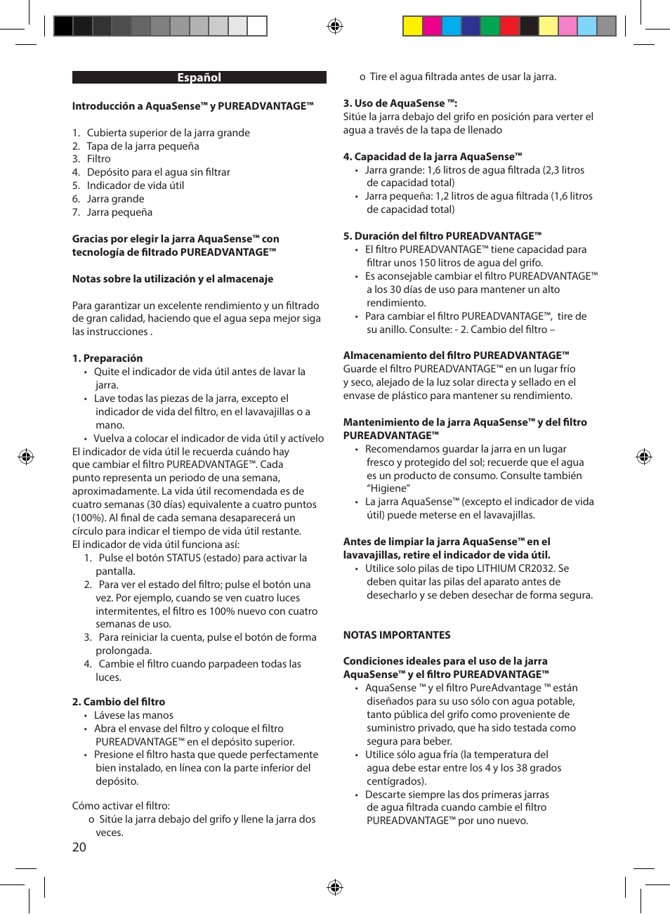 AEG AquaSense AWFLJL3 User Manual | Page 20 / 30