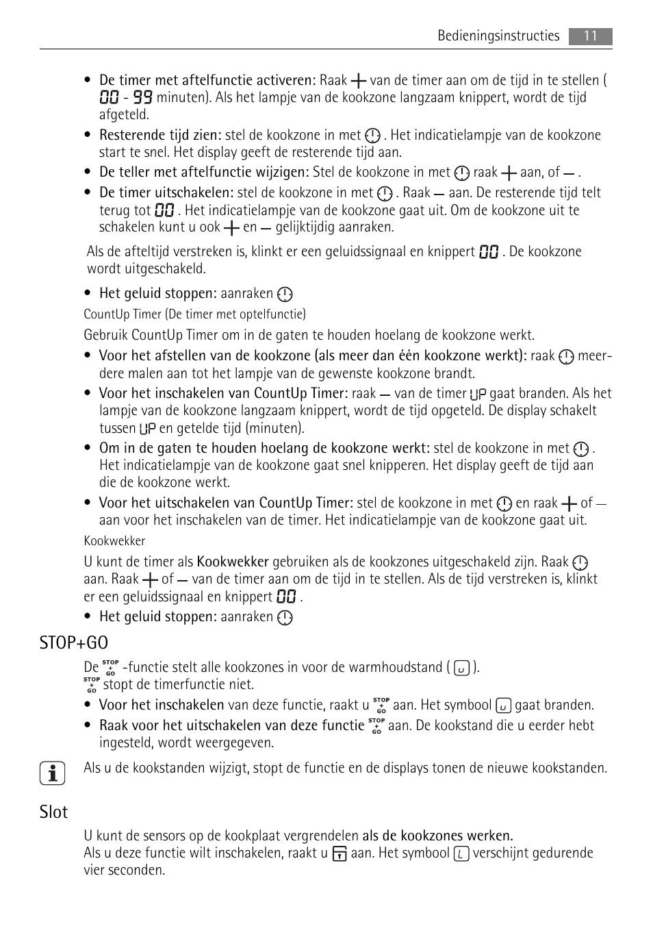 Stop+go, Slot | AEG HC652600EB User Manual | Page 11 / 76