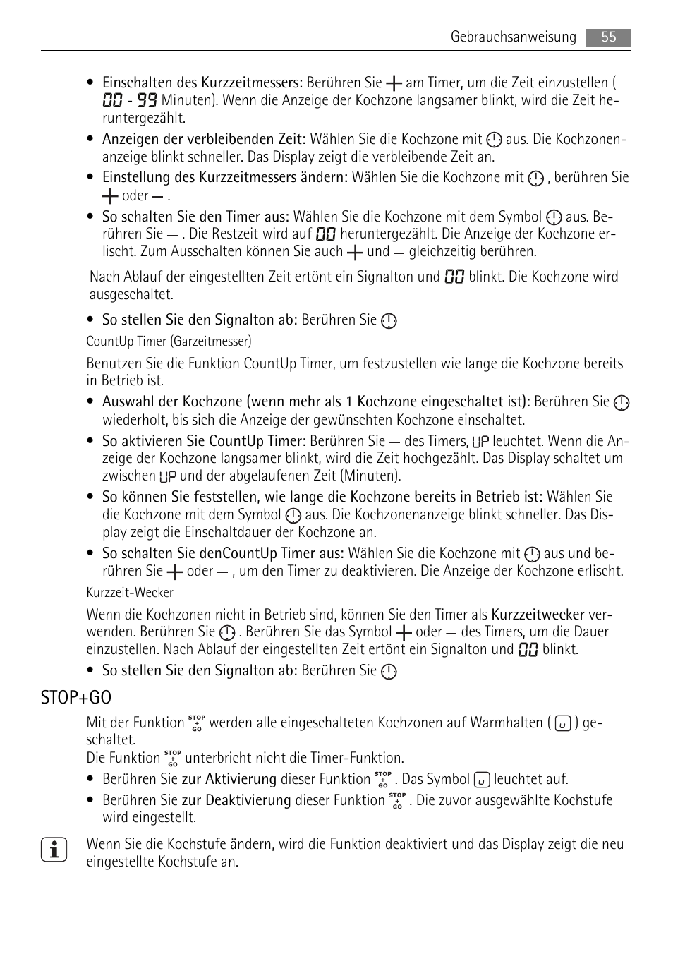 Stop+go | AEG HC652600EB User Manual | Page 55 / 76