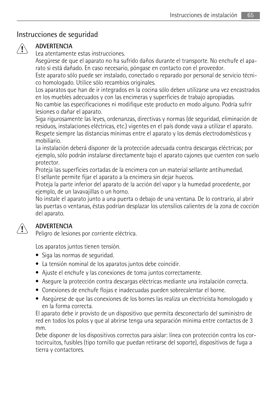 Instrucciones de seguridad | AEG HC652600EB User Manual | Page 65 / 76