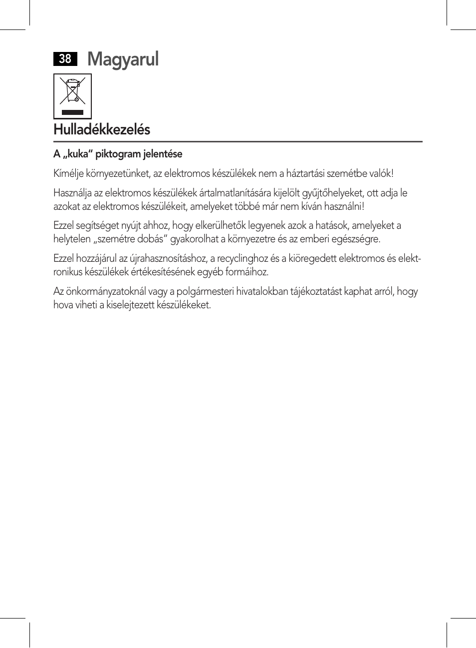 Magyarul | AEG DR 4135 User Manual | Page 38 / 50