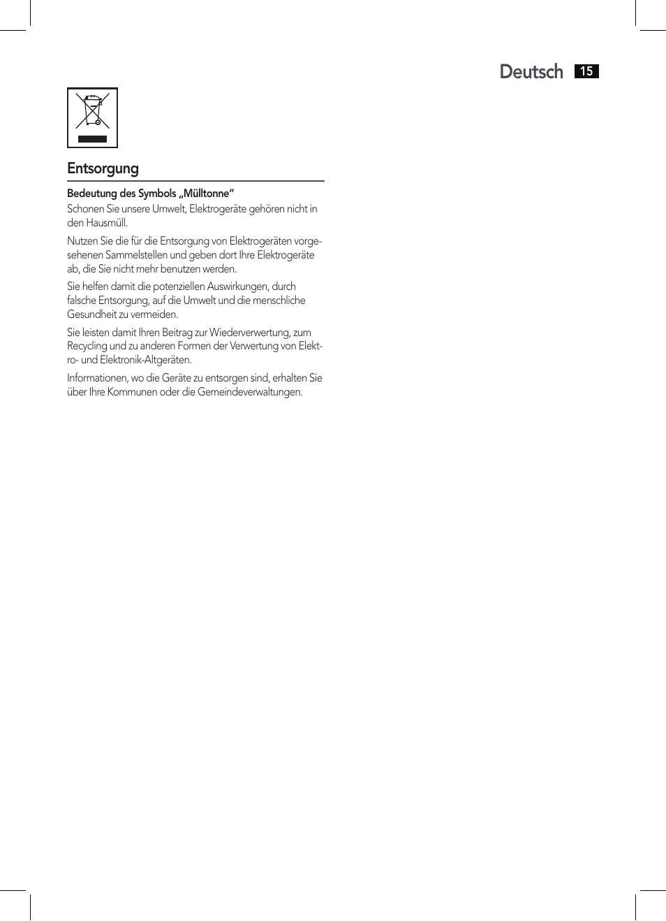 Deutsch | AEG MC 4456 iP User Manual | Page 15 / 62