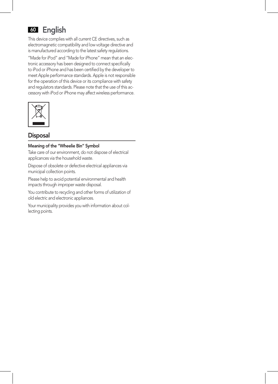 English | AEG MC 4456 iP User Manual | Page 60 / 62