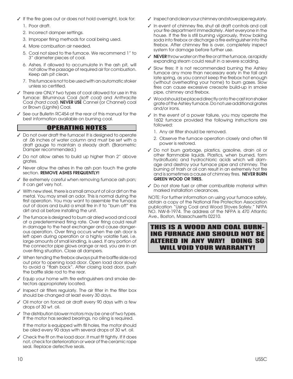 United States Stove Company 1602R User Manual | Page 10 / 20