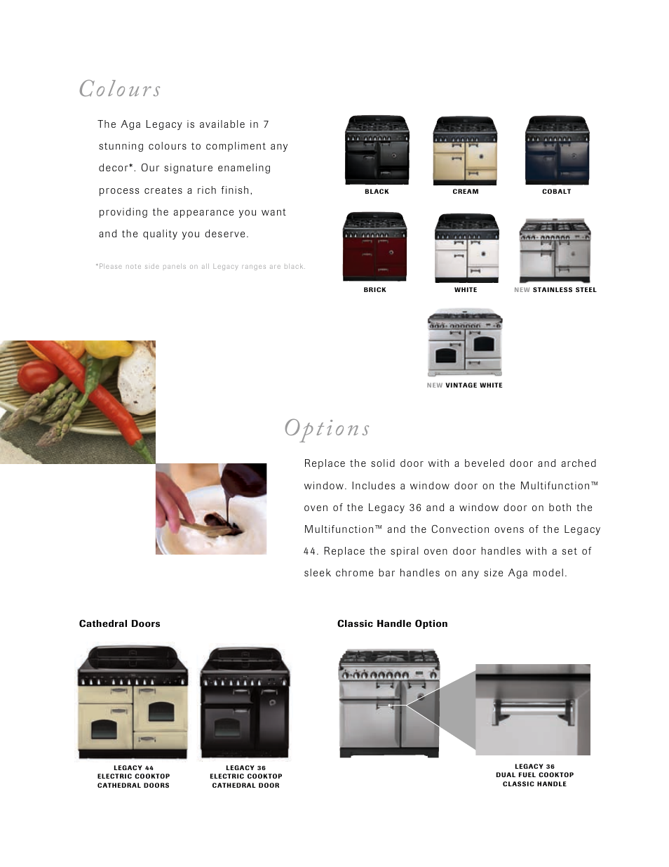 Colours, Options | Aga Ranges Legacy 1200 CFM User Manual | Page 18 / 22