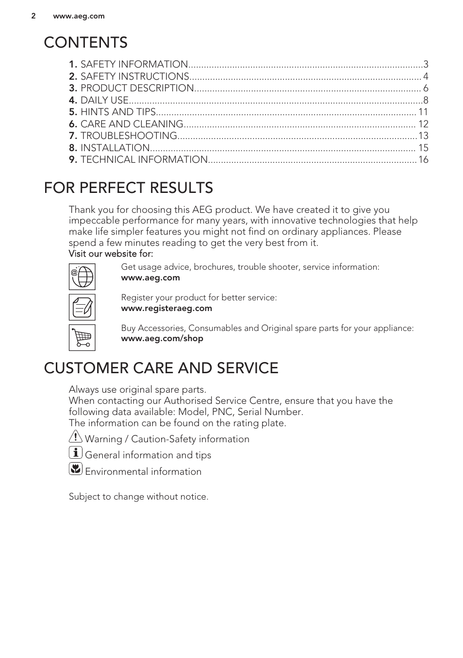 AEG HC652600EB User Manual | Page 2 / 56