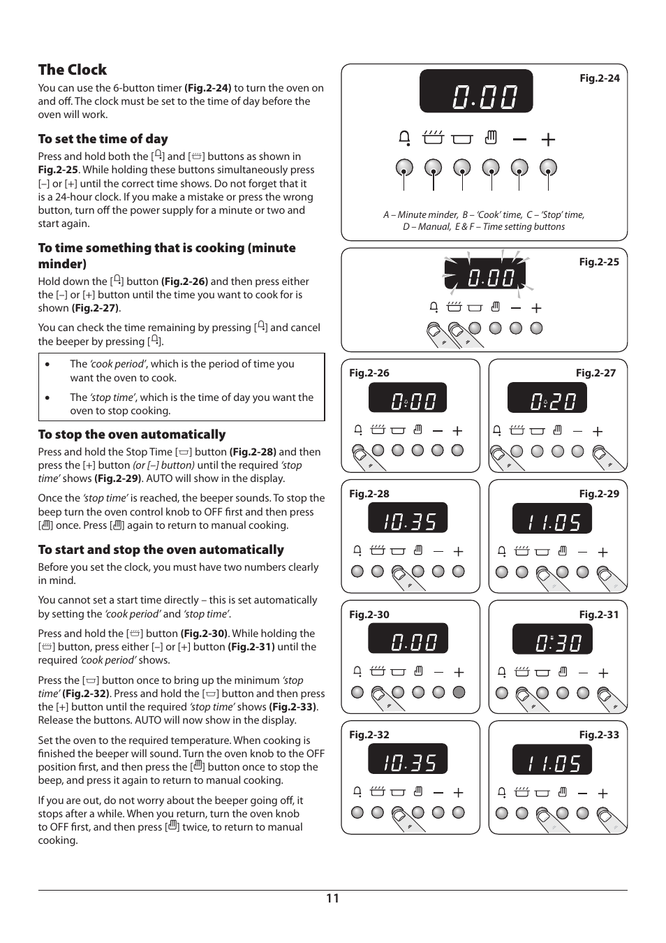 The clock | Aga Ranges Pro+ Dual Fuel U110054 User Manual | Page 13 / 48