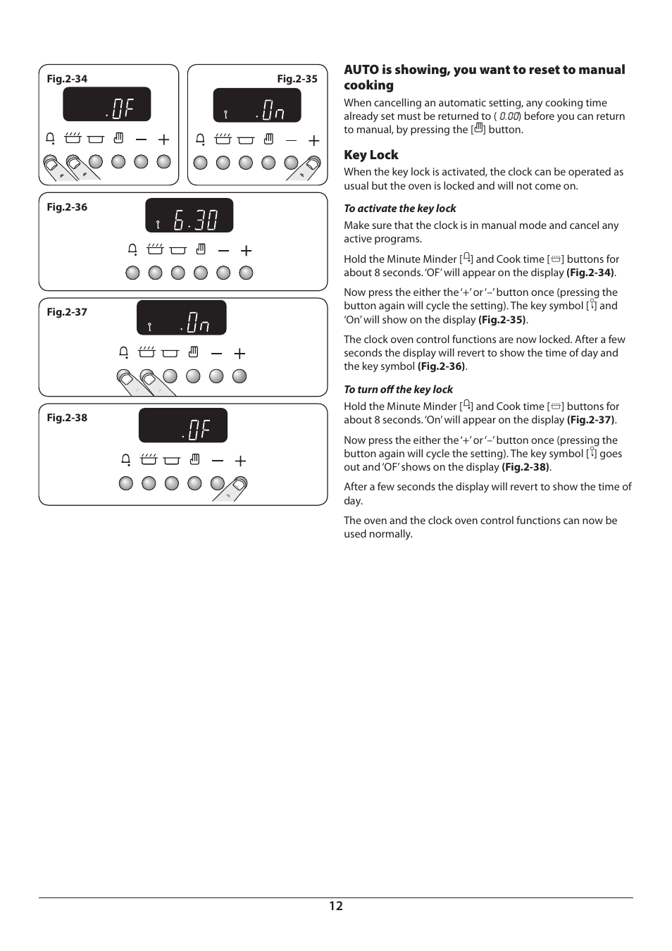 Key lock | Aga Ranges Pro+ Dual Fuel U110054 User Manual | Page 14 / 48