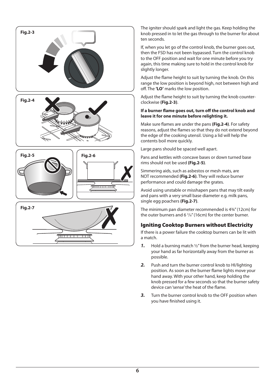 Igniting cooktop burners without electricity | Aga Ranges Pro+ Dual Fuel U110054 User Manual | Page 8 / 48