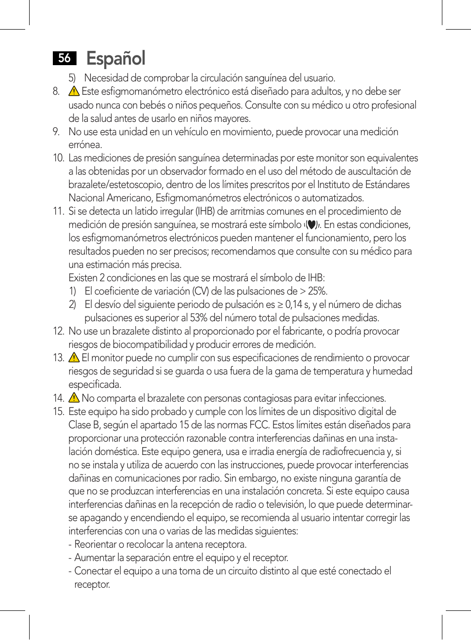 Español | AEG BMG 5611 User Manual | Page 56 / 170