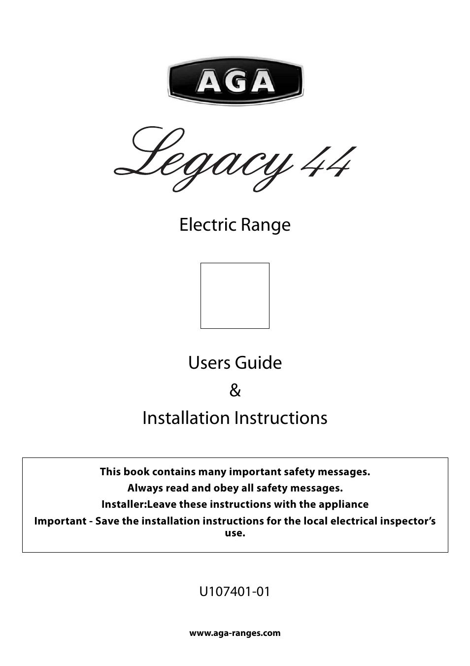 Aga Ranges Legacy 44 User Manual | 48 pages