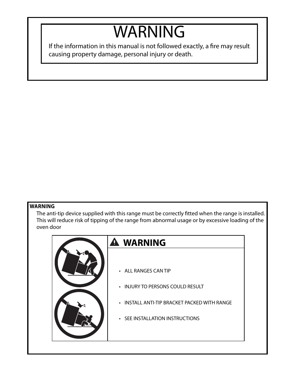 Warning | Aga Ranges LEGACY F107411-01 User Manual | Page 2 / 32