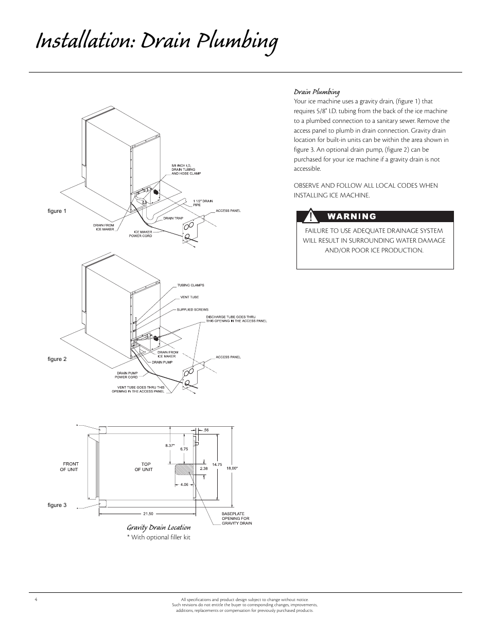 Installation: drain plumbing | Aga Ranges Aga 30AIM 115V User Manual | Page 4 / 17