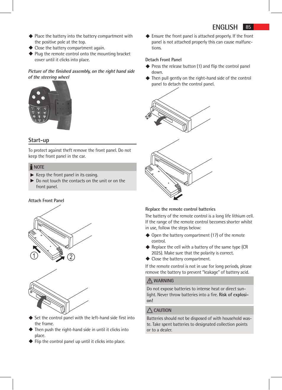 English, Start-up | AEG AR 4021 BT User Manual | Page 85 / 114