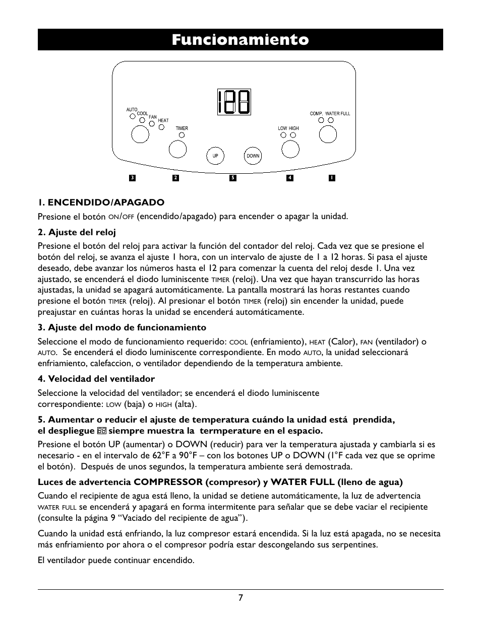 Funcionamiento | Amcor A12000EH User Manual | Page 25 / 32