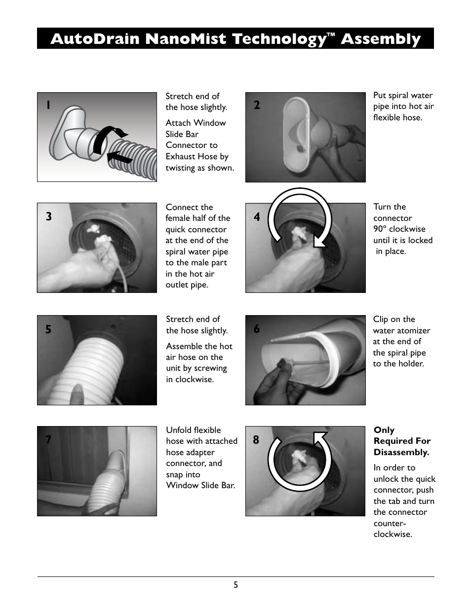 Autodrain nanomist technology, Assembly | Amcor A12000EH User Manual | Page 7 / 32