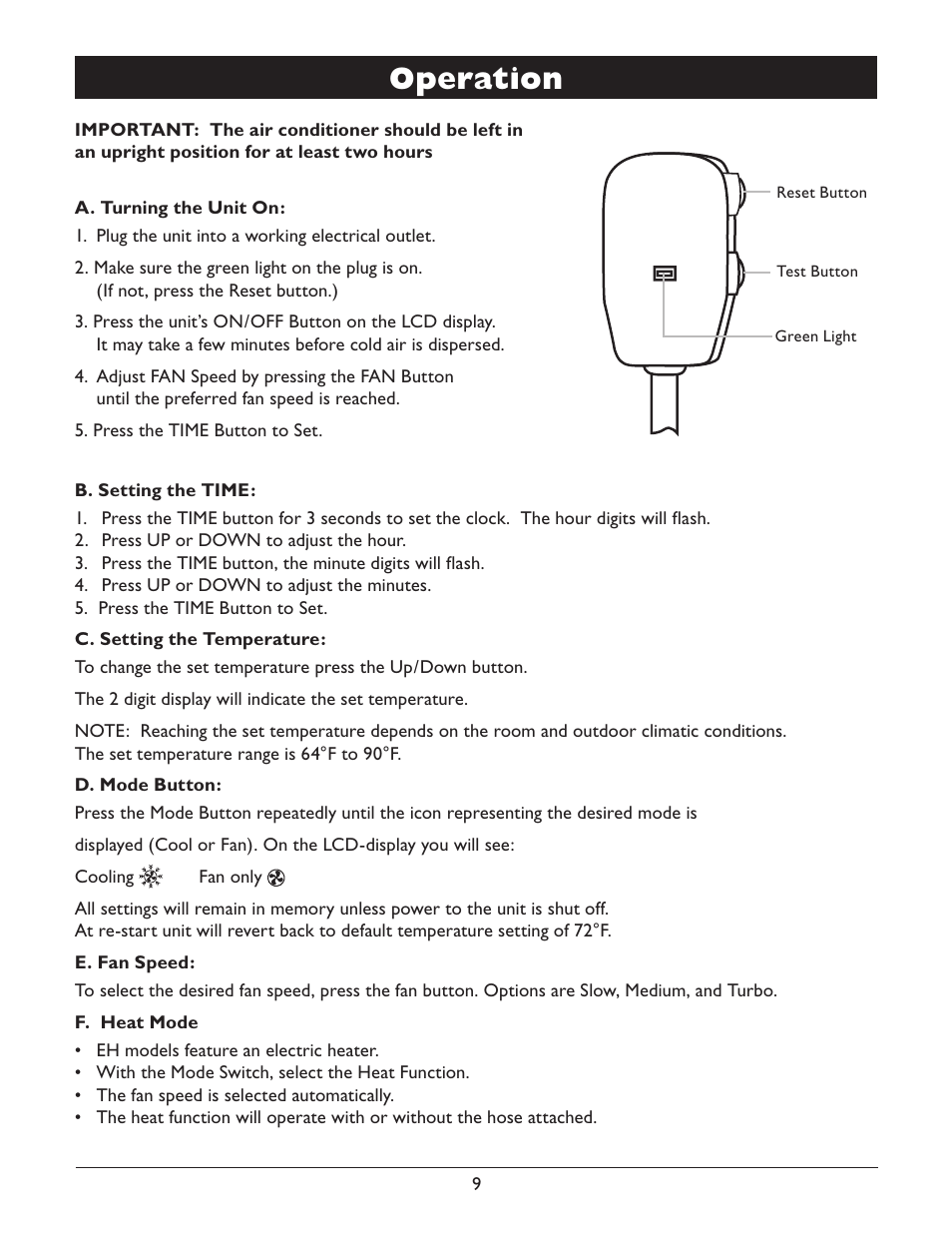 Operation | Amcor PCMB-12000E User Manual | Page 11 / 20