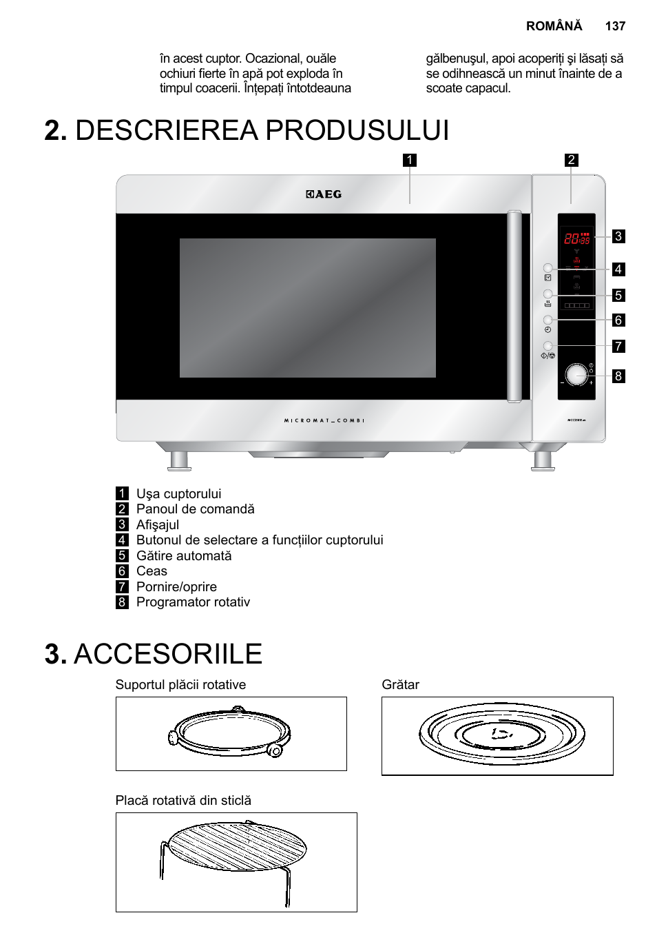 Accesoriile 2. descrierea produsului, Accessories | AEG MC2664E-M User Manual | Page 137 / 200