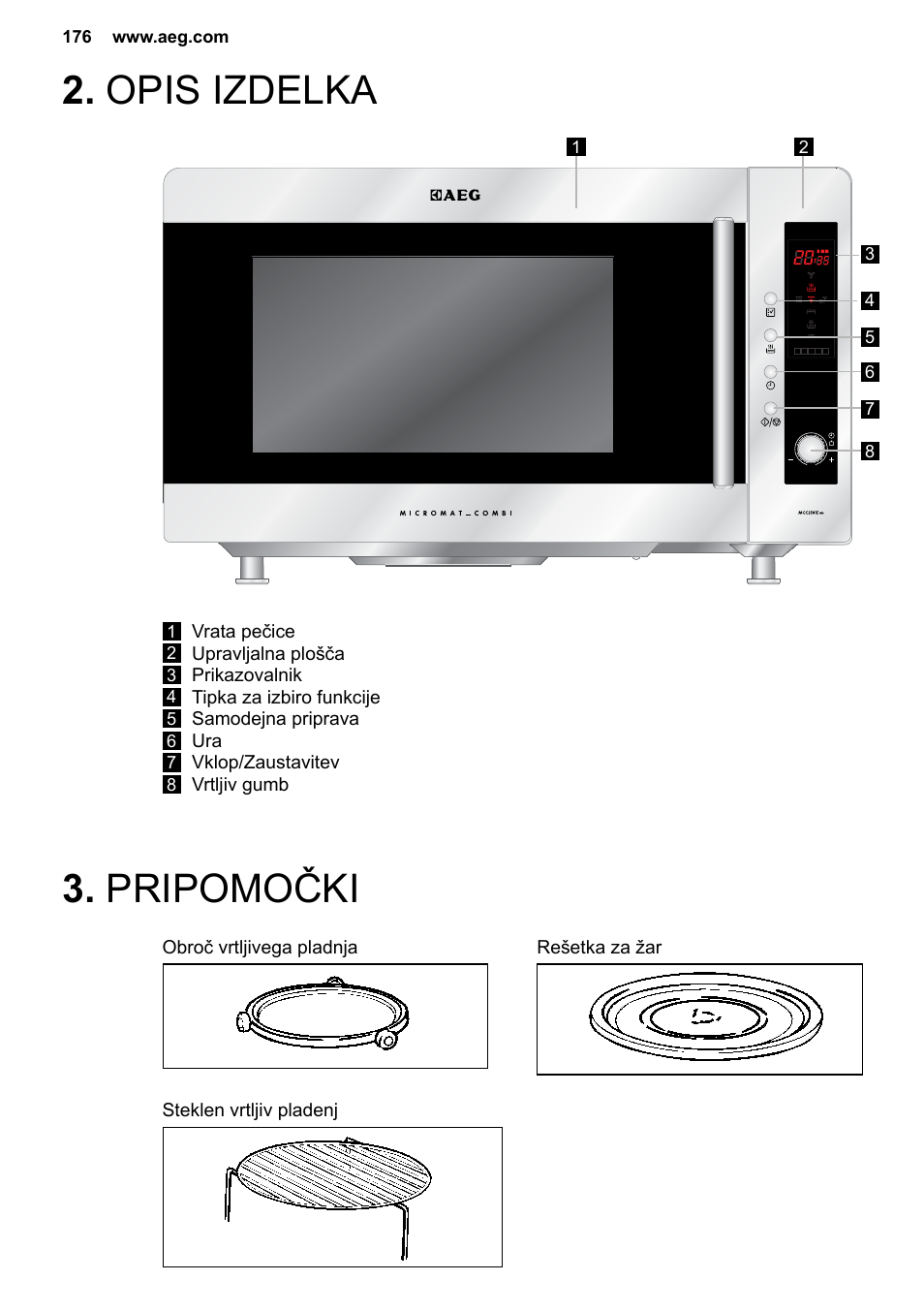 Pripomočki 2. opis izdelka, Accessories | AEG MC2664E-M User Manual | Page 176 / 200