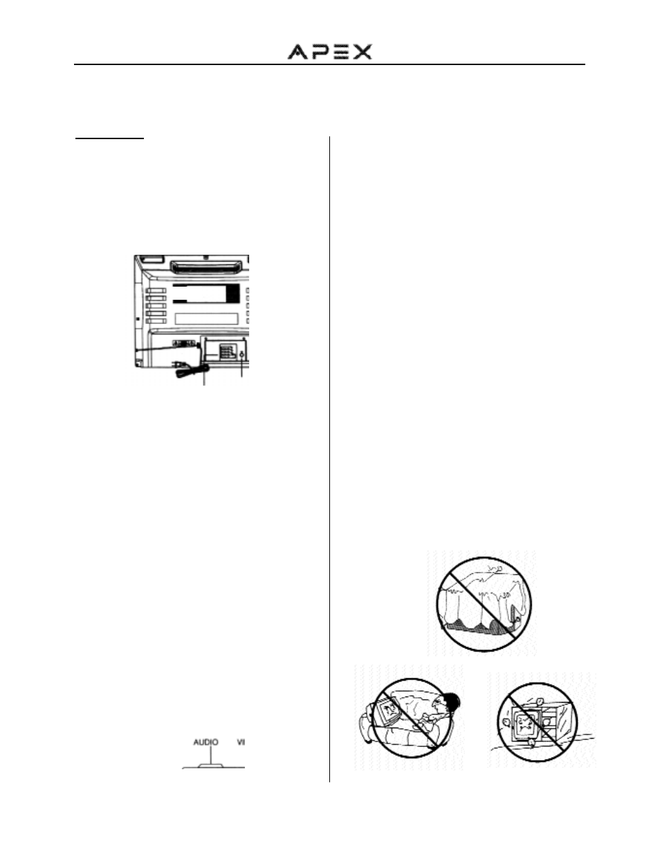 Before operatlon (continued) | Apex Digital GT2015DV User Manual | Page 4 / 44