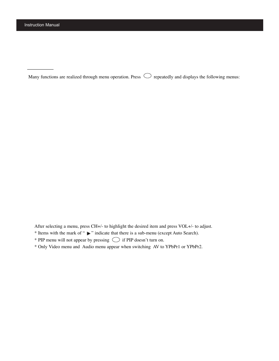 Using the menus overview, Instruction manual | Apex Digital GB4308 User Manual | Page 26 / 43