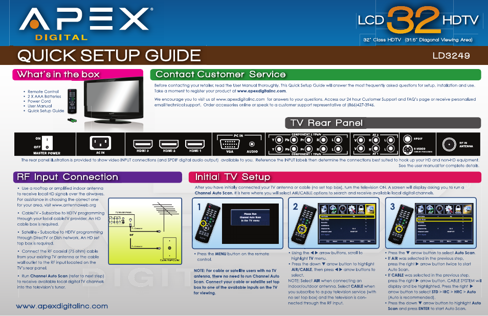 Apex Digital LD3248 User Manual | 2 pages