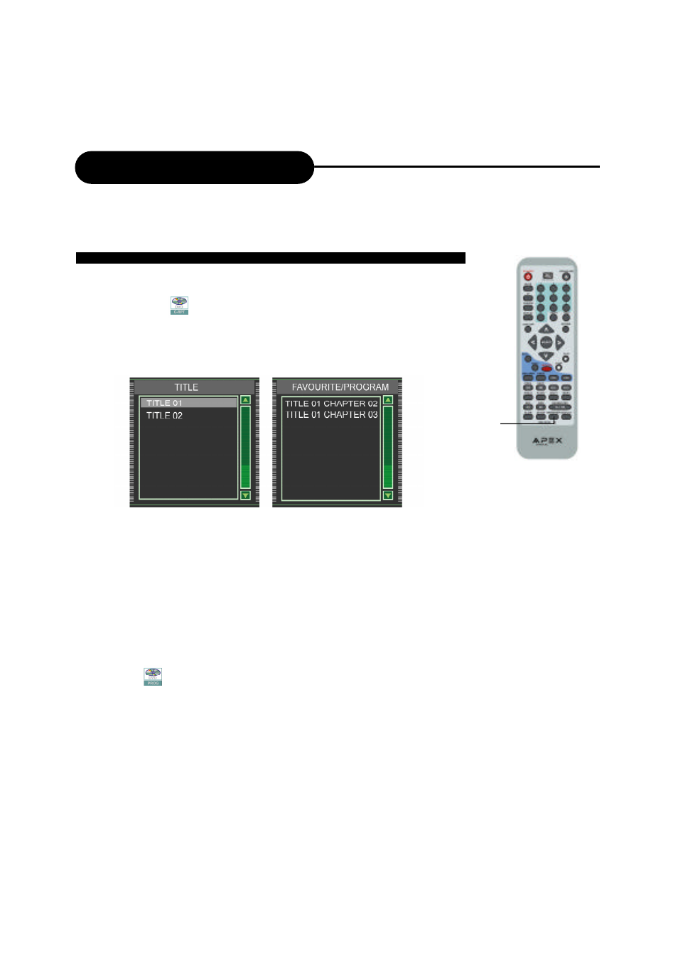 Playing in a favorite order | Apex Digital DRX-9000 User Manual | Page 24 / 41