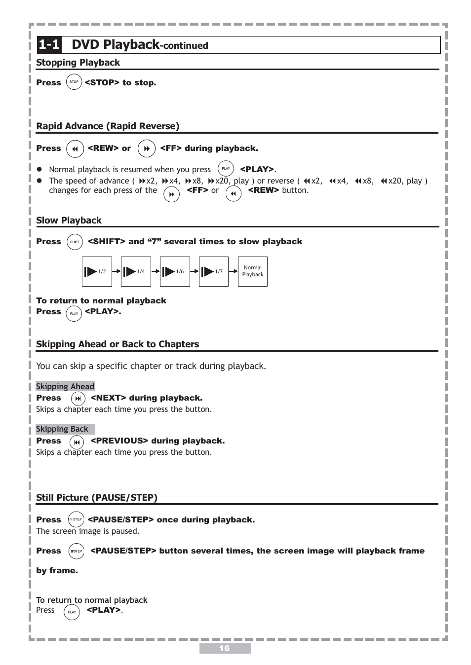 1 dvd playback | Apex Digital PD-480 User Manual | Page 16 / 34