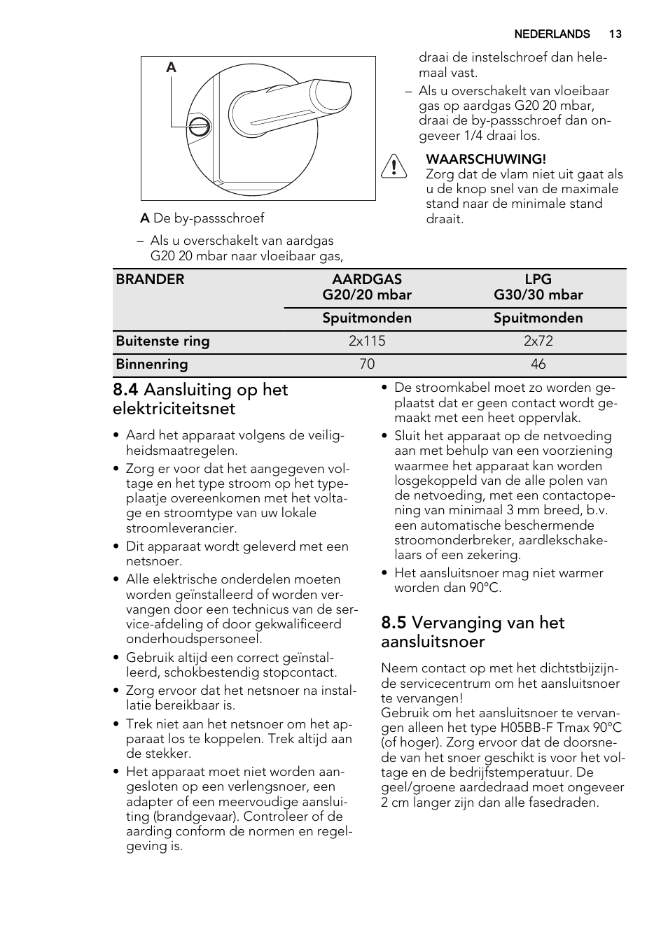 4 aansluiting op het elektriciteitsnet, 5 vervanging van het aansluitsnoer | AEG HC412000GB User Manual | Page 13 / 64