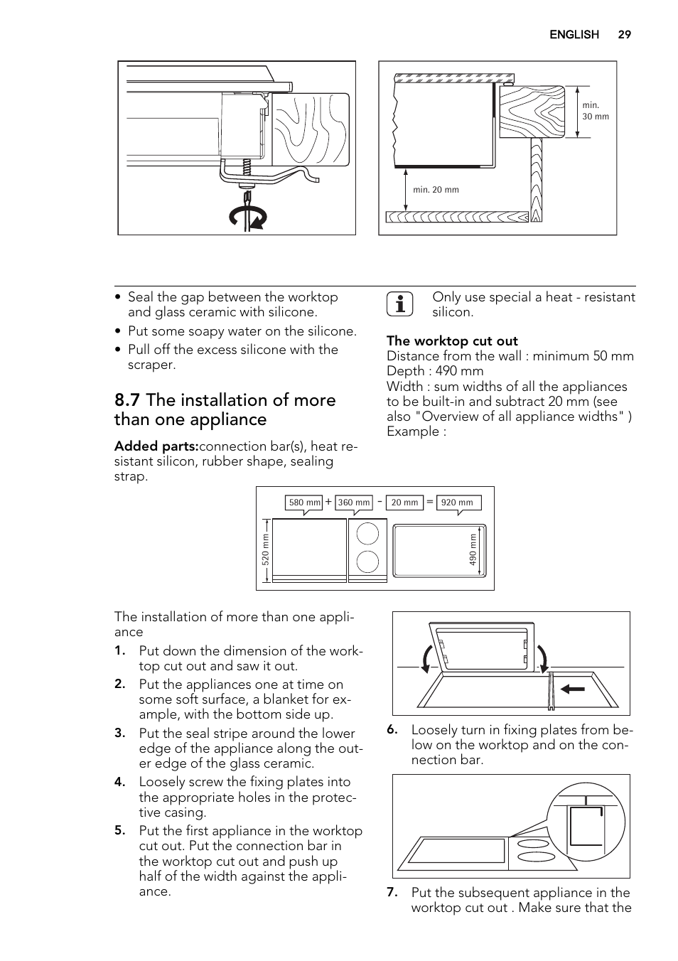 7 the installation of more than one appliance | AEG HC412000GB User Manual | Page 29 / 64