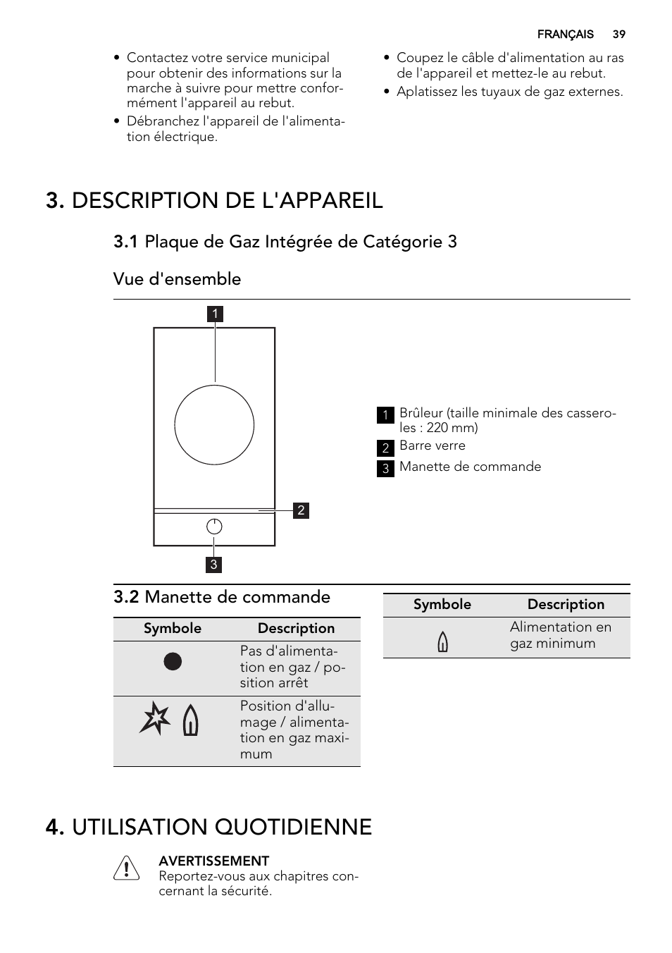 Description de l'appareil, Utilisation quotidienne, 2 manette de commande | AEG HC412000GB User Manual | Page 39 / 64