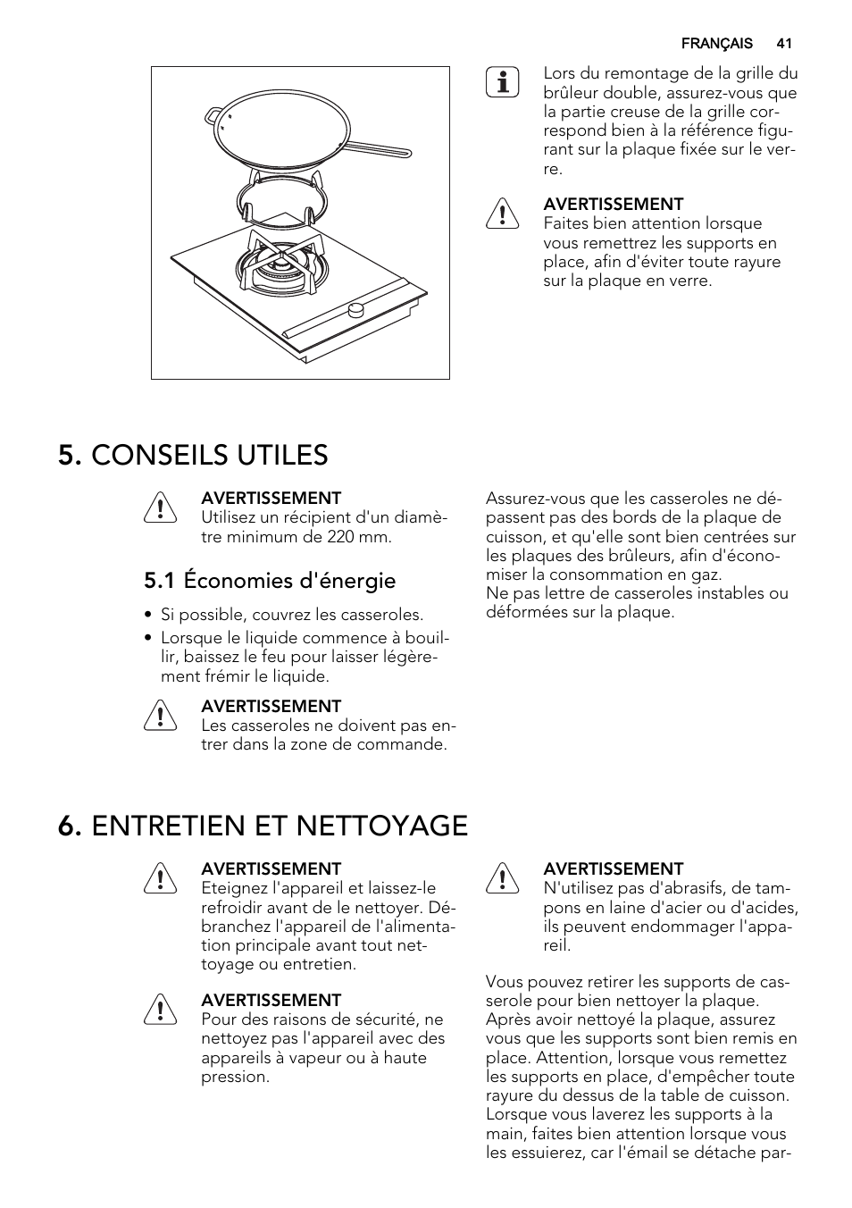 Conseils utiles, Entretien et nettoyage, 1 économies d'énergie | AEG HC412000GB User Manual | Page 41 / 64